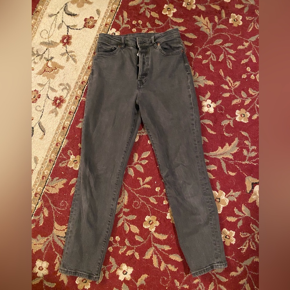 Gray denim Mom Jeans